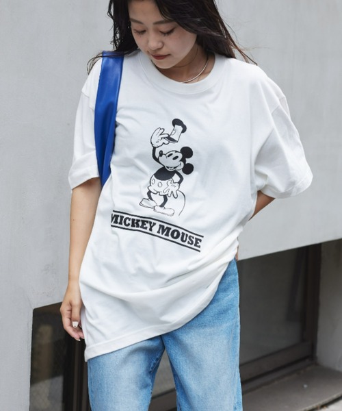 「MICKEY MOUSE」 半袖Tシャツ「CIAOPANIC TYPYコラボ」 M グレー レディース_画像2