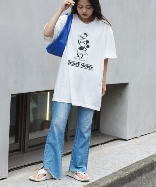 「MICKEY MOUSE」 半袖Tシャツ「CIAOPANIC TYPYコラボ」 M グレー レディース_画像7