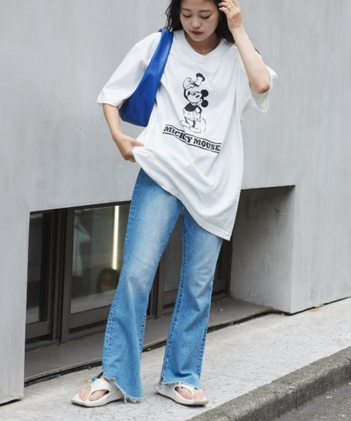 「MICKEY MOUSE」 半袖Tシャツ「CIAOPANIC TYPYコラボ」 M グレー レディース_画像9