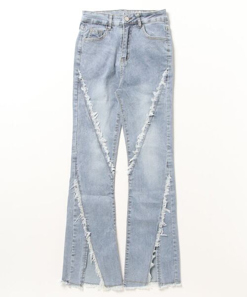 「gossip!ロサンゼルス」 ブーツカットデニムパンツ SMALL ブラック レディース_画像4