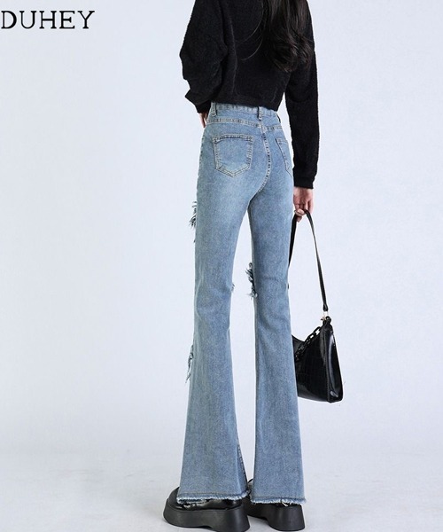 「gossip!ロサンゼルス」 ブーツカットデニムパンツ SMALL ブラック レディース_画像7