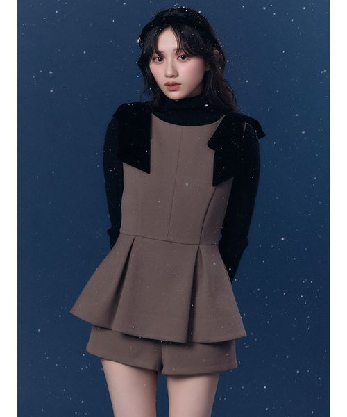 SNIDEL（スナイデル） ワンピース リボンディティールバリエロンパース