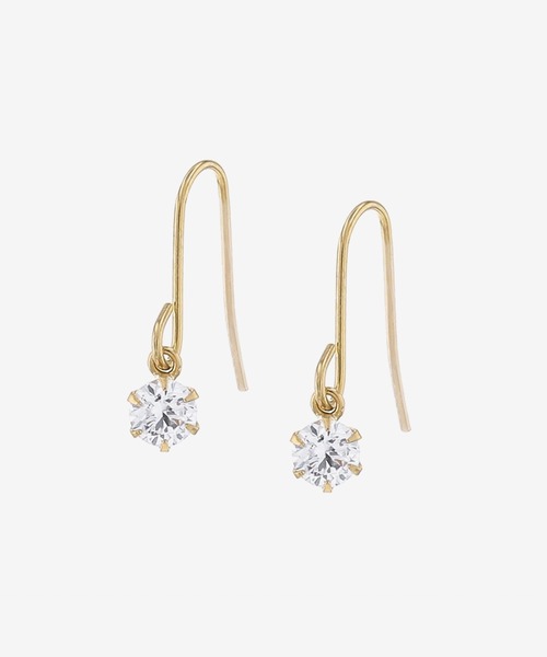 ピアス K18 イエローゴールド キュービックジルコニア ピアス(S) ESTELLE/エステール レディースの画像