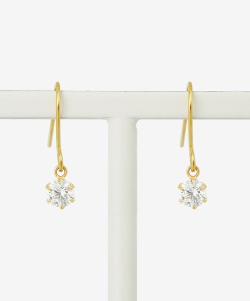 ピアス K18 イエローゴールド キュービックジルコニア ピアス(S) ESTELLE/エステール レディースの画像