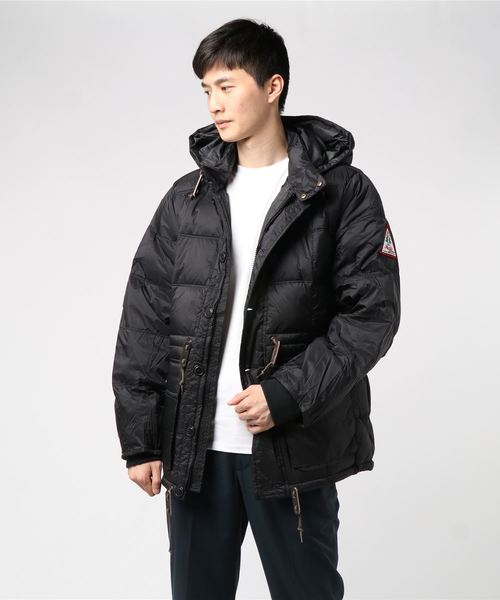 ダウン ダウンジャケット WOODS DETACHABLE HOODED PUFFY JACKET