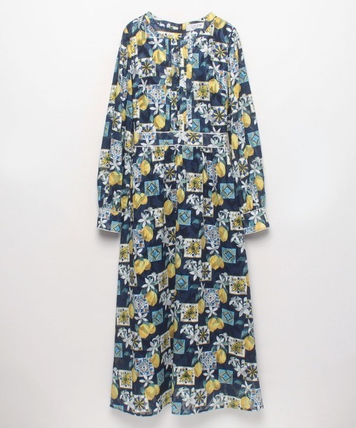 ワンピース レディース 「LOULOU WILLOUGHBY」レモンプリントナロー  