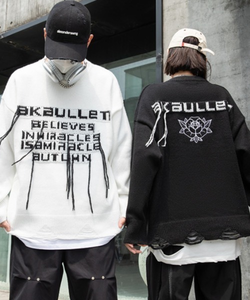 ARULE ニット セーター 「ARULE/アルール」紐たれロゴビッグ