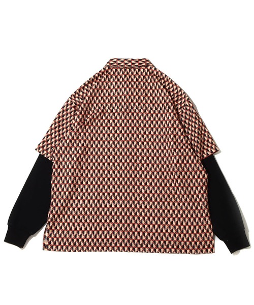 ブラウス シャツ ANNA SUI NYC アーカイブ柄レイヤードシャツ レディース ブラウス シャツ ANNA SUI NYC アーカイブ柄レイヤードシャツ