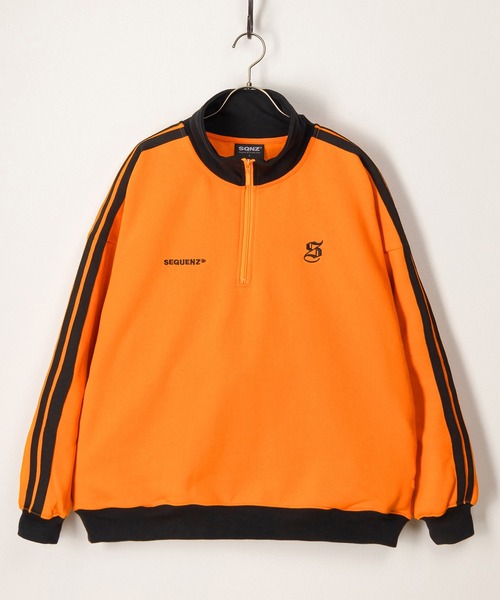 ■ちゅん■ SEQUENZE スウェット ワンポイント刺繍ハーフジップスウェット/サイド