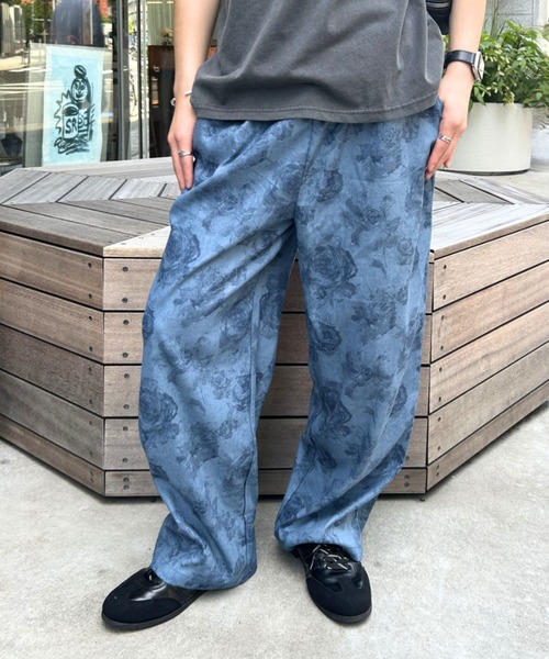 B.R.U パンツ 「新色追加」フラワー総柄 花柄 ワイドパンツ メンズ