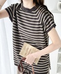 ヘンリーネック tシャツ 半袖 大人の上品ボー...の詳細画像5
