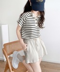 ヘンリーネック tシャツ 半袖 大人の上品ボー...の詳細画像4