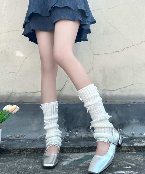 by muni:r レッグウォーマー ラブリーリボンレッグウォーマー