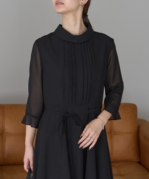 PREFERIR ドレス 黒ブラックフォーマル 冠婚葬祭 ワンピースドレス