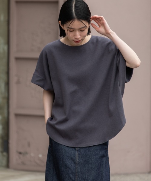 tシャツ ダブルフェイスブークレータックショルダートップス レディース Munich tシャツ ダブルフェイスブークレータックショルダー