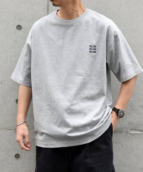 tシャツ 「WEB限定」SHIPS any: BLAH BLAH BLAH.ワンポイント 刺繍 ルーズ Tシャツ(ユニセックス) メンズ レディース | SHIPS any | 03