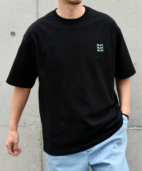 tシャツ 「WEB限定」SHIPS any: BLAH BLAH BLAH.ワンポイント 刺繍 ルーズ Tシャツ(ユニセックス) メンズ レディース | SHIPS any | 20
