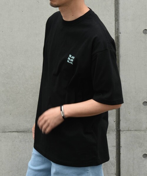 tシャツ 「WEB限定」SHIPS any: BLAH BLAH BLAH.ワンポイント 刺繍 ルーズ Tシャツ(ユニセックス) メンズ レディース | SHIPS any | 22