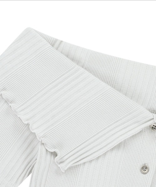 カーディガン A'GEM/9 × .kom 「NIIER NOR/ニア ノア」 RIBBED OFF SHOULDER CARDIGAN/オフショルダ A'GEM/9 × .kom 『NIIER NOR/ニア ノア』 RIBBED OFF SHOULDER