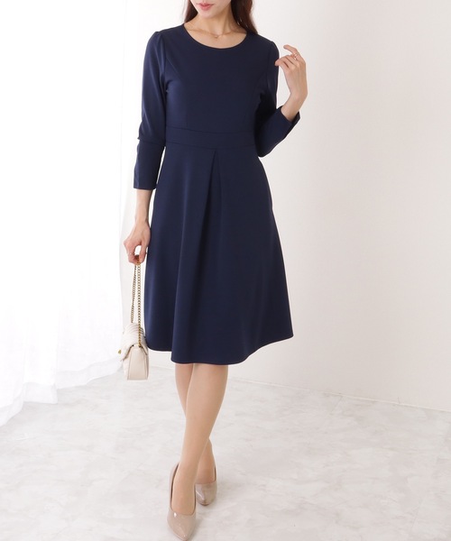 スーツとワンピース Lace Ladies ワンピース フロント タック 長袖 スーツ