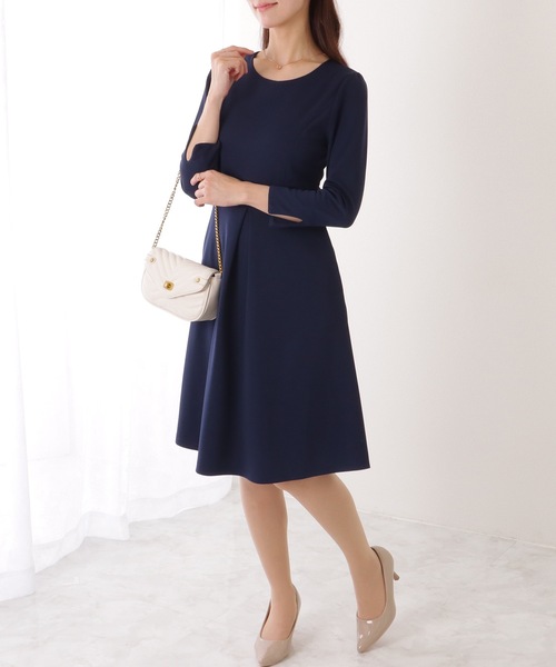 【おしゃれ】 Lace Ladies ワンピース フロント タック 長袖 スーツ トップス