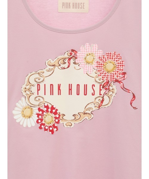 PINKHOUSE ピンクハウス ひな菊コサージュプリントカットソー セール】ひな菊コサージュプリントカットソー（Tシャツ