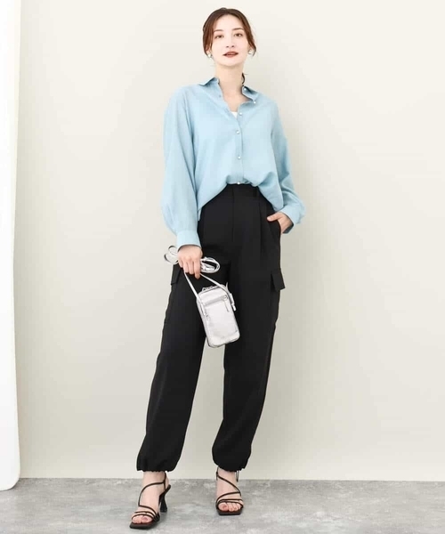 MK MICHEL KLEIN ブラウス シャツ 2024AW/パール調釦シアー