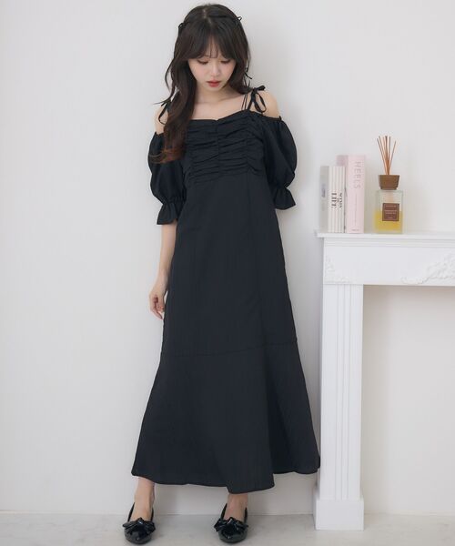 ※本日で出品停止【新品未使用】eimy ギャザーフリルオフショルワンピース ギャザーフリルオフショルワンピース（マキシ丈/ロング