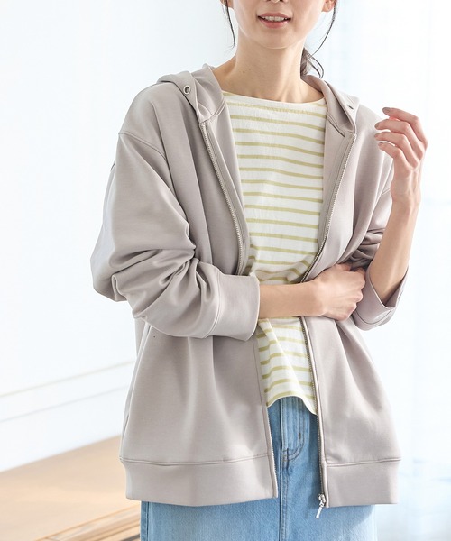 Honeys（ハニーズ） パーカー 「WEB限定」大人のゆるジップパーカー