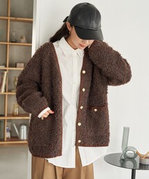 FREAK'S STORE ニット セーター ブークレ 金釦カーディガン