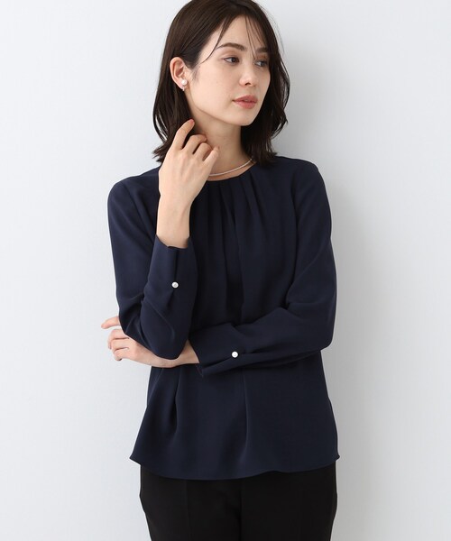 INDIVI（インディヴィ） ブラウス シャツ 「日本製／トリアセテート混