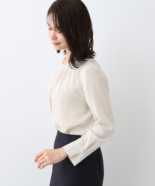 INDIVI（インディヴィ） ブラウス シャツ 「日本製／トリアセテート混