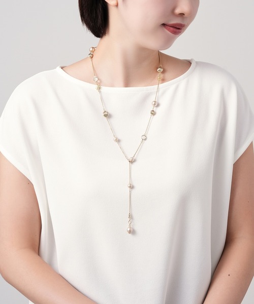 LANVIN en Bleu ネックレス パール ロングネックレス レディース