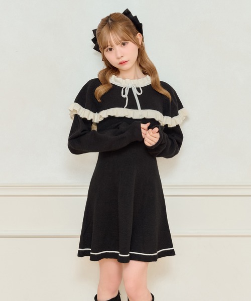 apres jour（アプレジュール） ワンピース ケープリボンミニワンピース