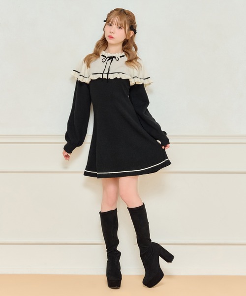 apres jour（アプレジュール） ワンピース ケープリボンミニワンピース