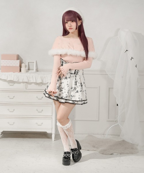 Pal elfy ニット セーター ファー付きケープライクニット レディース