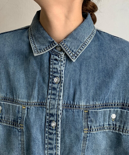 DouDou（ドゥドゥ） ブラウス シャツ リヨセルデニムシャツ レディース