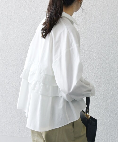 SHIPS any ブラウス シャツ any:「洗濯機可能」REPREVE ペプラム
