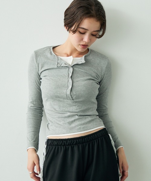 Clum tシャツ レイヤードボタントップス レディース : ZOZOTOWN Yahoo