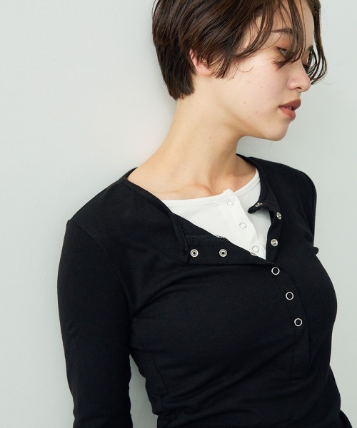 Clum tシャツ レイヤードボタントップス レディース : ZOZOTOWN Yahoo