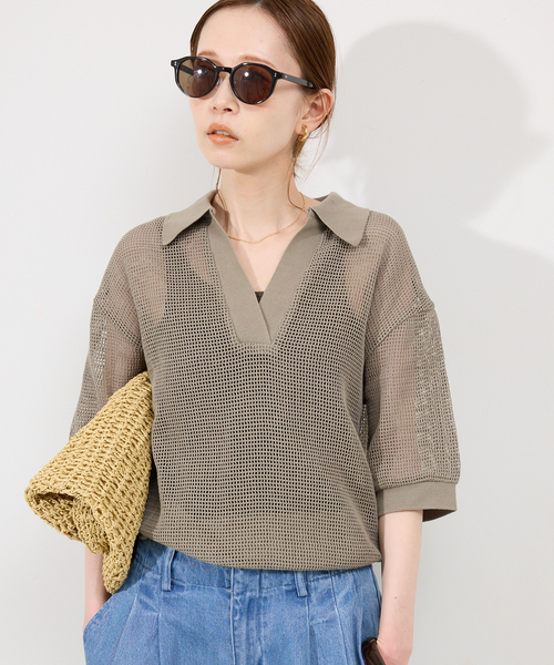 SLOBE IENA - 新品未使用☆SLOBE IENA ケーブルスキッパープルオーバー SLOBE IENA tシャツ メッシュスキッパープルオーバー レディース