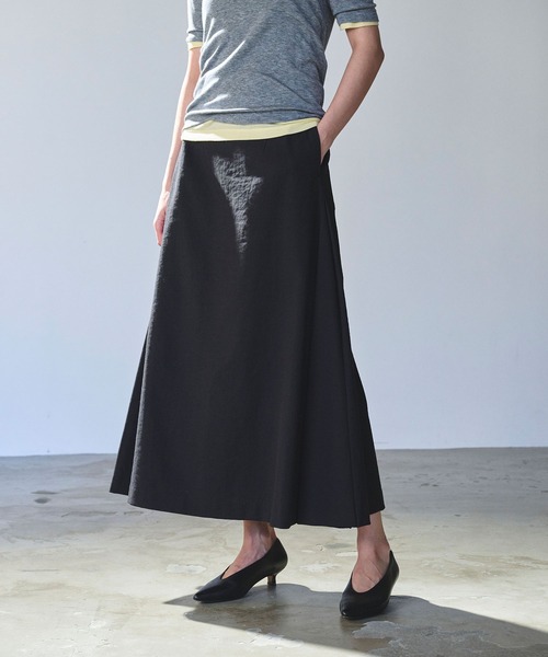 N.O.R.C スカート 「リネンオックス」サイドタックフレアスカート