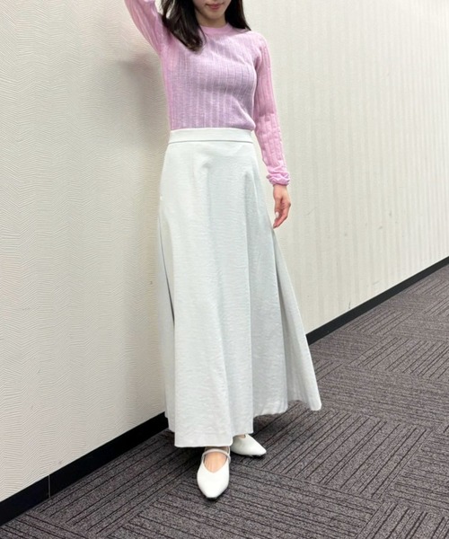 N.O.R.C スカート 「リネンオックス」サイドタックフレアスカート