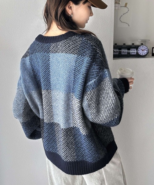 「classicalelf」 長袖ニット X-LARGE ブルー レディース_画像3