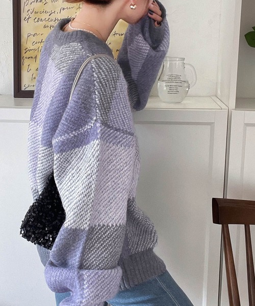 「classicalelf」 長袖ニット X-LARGE ブルー レディース_画像6