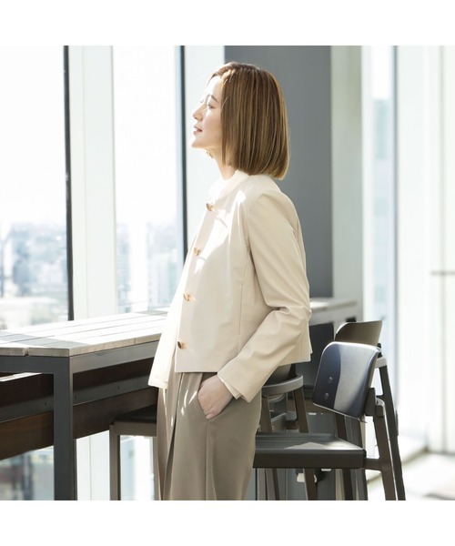 AOYAMA スーツ 「トレンドのショート丈ジャケット」自宅で洗えるクルー