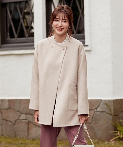 any SiS 新品　コート サイズ3 セール】 【撥水・UVカット・洗える】フーデットロング コート