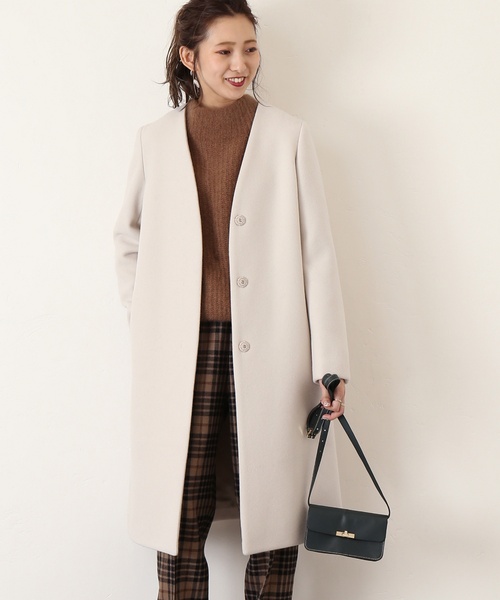 Spick & Span ノーカラーコート ホワイト 白 Mサイズ 38 Spick & Span ノーカラーコート ホワイト 白 Mサイズ 38 Spick & Span