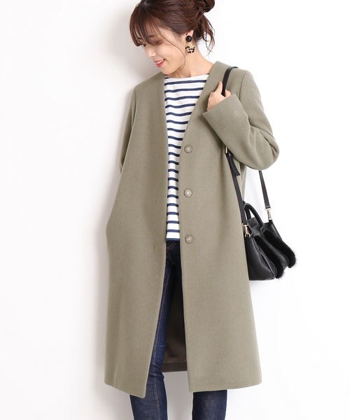Spick & Span ノーカラーコート ホワイト 白 Mサイズ 38 Spick & Span ノーカラーコート ホワイト 白 Mサイズ 38 Spick & Span