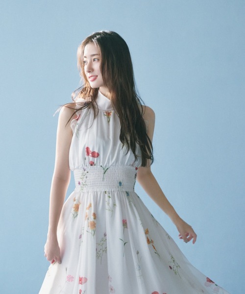 SNIDEL ワンピース バックリボンシフォンワンピース : ZOZOTOWN